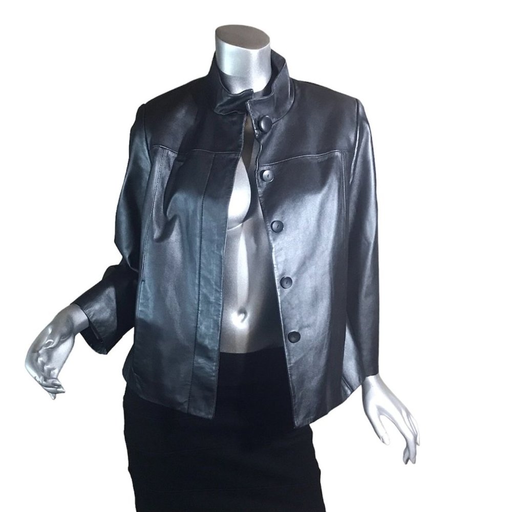 Pendleton Women's Medium Black Leather Jacket Cla… - image 1